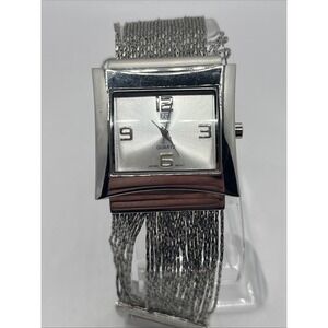 NY&C Quartz Women's Watch Silver Tone‎ Bracelet Band - New Battery